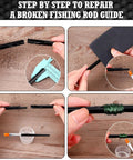 Step by step repair using All In One Fishing Rod Repair Kit 24 Pieces With 10 Rod Wrapping Threads, 2 Wrapping And Winding Machines.