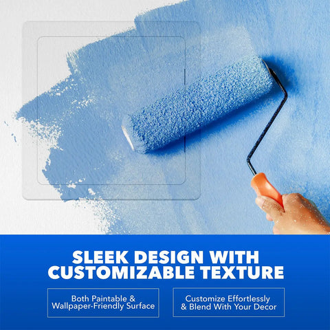 Top Shelf 10X10 Drywall Access Panel For Ceiling Or Wall With Smooth White Cover Built Solid For Bathrooms And Attics Straight Up Reliable Plastic Holds Up To Moisture Lets You Fix Plumbing Without Hacking Through Sheetrock, sleek design with paint roller applying blue texture.