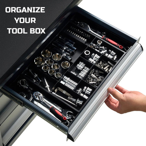 Expandable Large Toolbox Storage Tray Kit With Tray Divider Set For Rolling Tool Chest Drawers Low Profile Trays To Keep Your Gear In Check With Screwdrivers Pliers And Small Tools In Their Spot