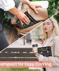Woman placing Garden Of Whimsy Lined Spiral Journal For Women A5 Hardcover Notebook For Work And Notes 140 Pages 6 By 8 into bag
