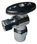 Ten Pack of Three Eighths Inch OD To Half Inch CPVC Angle Stop Valves, Brass, One Fourth Turn, Compact, potability and heating