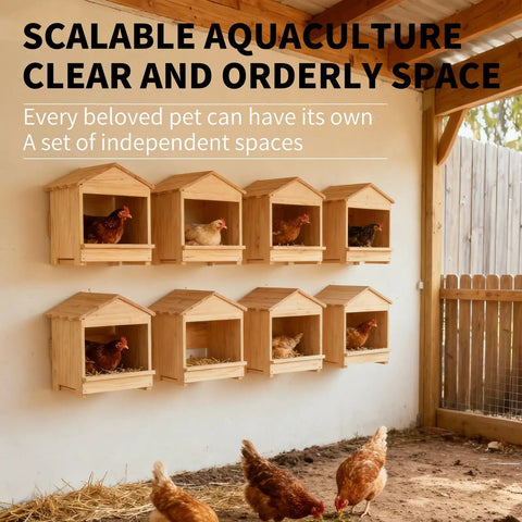 Versatile Portable Chicken Nesting Box With Detachable Ramp for Indoor Outdoor Use, wall-mounted setup for egg laying hens.