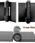 8 Pack Heavy Duty Gate Hinges Beefy Weld On Butterfly Hinges Solid Steel 5mm Thick For Gates And Doors Built To Handle Heavy Loads Long Lasting Outdoor Security Hardware, 4 mm thick black weld-on steel gate hinge