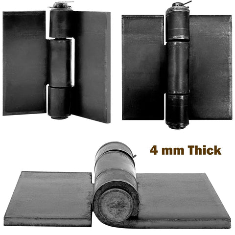 8 Pack Heavy Duty Gate Hinges Beefy Weld On Butterfly Hinges Solid Steel 5mm Thick For Gates And Doors Built To Handle Heavy Loads Long Lasting Outdoor Security Hardware, 4 mm thick black weld-on steel gate hinge