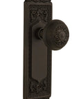 Egg and Dart Door Knob With Plate Set For Vintage Or Classic Doors Solid Brass Finish Handles With Ornate Border Detailing