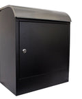 Heavy Duty Wall Mounted Locking Mail And Parcel Box, Extra Large 17x20.5x10 Inches, Scratch Resistant Black And Silver Powder Coat Steel With Stainless Top Flap, Corrosion Resistant, Keeps Your Mail And Packages Safe For Days.