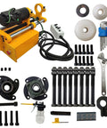 Yokoma 110V portable line boring machine, yellow body with black motor, 4.92 ft drilling bar and control handle, accessories