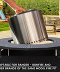 Beefy 40 Inch Fire Pit Surround Tabletop For Solo Stove Bonfire And Ranger Wood Burning, outdoor setup with pit.