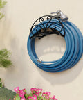 Heavy Duty Metal Hose Holder Wall Mount For Outdoor Yard Solid Iron Garden Hose Reel Organizer Waterproof Powder Coated Rustproof