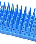 Blue Plastic Peg Drying Rack Set For 50 16mm Test Tubes Pack Of 2, Stackable And Versatile For Electrophoresis And Chromatography Plates