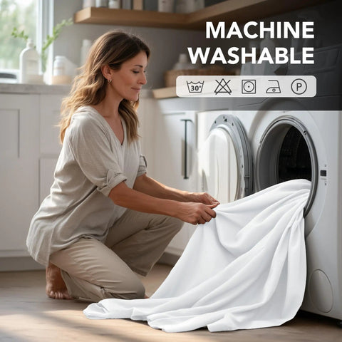 Dope Blackout Curtains For Bedroom And Living Room With Thermal Insulation, Rod Pocket Drapes, Pure White being machine washed