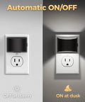 Two Pack Vintage LED Night Lights With 3000K Warm And 5000K Cool Dimmable Brightness, Plug In Wall Nightlights ON at dusk