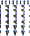 Half Inch Push To Connect Pneumatic Fittings Kit 40 Piece Set With 10 Splitters 10 Elbows 10 Tees And 10 Straights For Air Lines