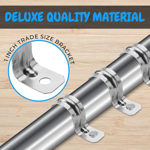 Heavy Duty 1 Inch Pipe Strap 100 Pack Zinc Plated Steel EMT Conduit Clamps With 1 Hole Reinforced Rib Design And Snap On Installation For Metal Conduits display