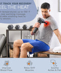 Man using Sonic LX Heated Massage Gun For Deep Tissue Muscle Recovery In Beast Mode With Nine Speeds And Ten Heads on shoulder