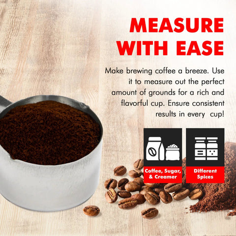 Stainless Steel Coffee Measurer Scoop 2 Tbsp Four Inch Tool For Perfect Brew Every Time Durable Travel Friendly Slim Handle