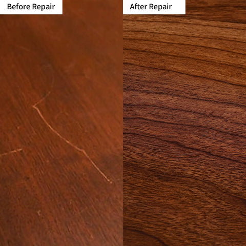 Heavy Duty Furniture Repair Kit Wood Markers And Wax Sticks For Crushing Bad Scratches And Deep Gouges Touch Up Tools For Hardwood Floors Desks Tables 25 Piece Set After using the kit on scratched wood.