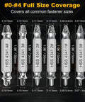 Damaged Screw Extractor Set for Stripped Screws and Bolts, 6-Piece Bolt Extractor Kit with Drill Bits, HSS 4341, covers all sizes.