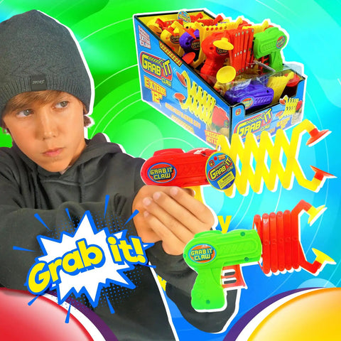 Robot Arm Claw Grabber Toy Set With 12 Inch Reach Two Pack In Random Colors For Kids Plus Collectible Bouncy Ball ASTM Tested And USA Approved Indoor Outdoor Play Easy Object Pickup