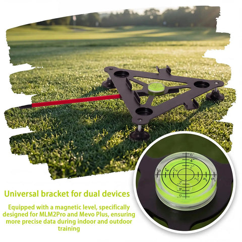 Leveling And Alignment Stand For Golf Launch Monitors Pro Grade Metal Build With Precise Adjustable Feet on grass