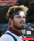 Rechargeable 6 Pack Headlamp Set With 3000 Lumens Ultra Bright LED Headlight With White And Red Light Motion Sensor 5 Plus 5 Modes