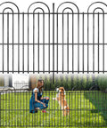 No Dig Decorative Garden Fence Kit With 25 Panels, 32 Inch High By 50 Foot Long, Rustproof Metal Wire Fence For Yard, Dog Barrier