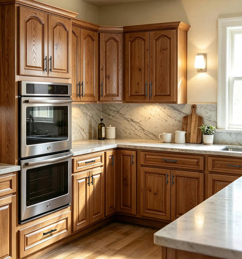 Snag This Set Of Sharp Matte Black Cabinet Handles 30 Pack Heavy Duty Stainless Steel Bar Pulls For Kitchen Drawers And Bathroom Vanity Doors Featuring 5 Inch Span And 3 Inch Hole Spacing Pro Level Upgrade displayed on wooden cabinets.