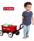 Child using Push And Pull Walker Wagon With Garden Tools For Kids One To Four Years Old Locking Handle For Stability