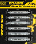 Six Piece Easy Out Screw Extractor Kit For Stripped Bolts And Damaged Screws High Speed Steel HSS 4341 sizes chart