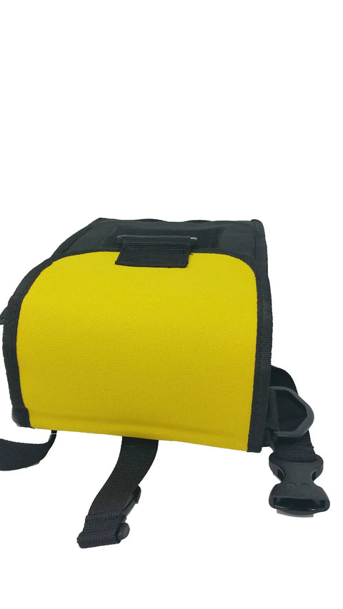 Leg Mounted Cargo Pocket For Scuba Diving With Strap On Pocket, Large Yellow Grab And Go Utility, side view