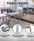 Built Tough As Nails Eight Piece 6 Inch Adjustable Table Leg Extensions Galvanized Steel Heavy Duty Workbench Pipe Extenders displayed in a commercial workspace.