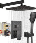 Oil Rubbed Bronze Shower System Combo Set With 10 Inch Rain Shower Head And ABS Handheld Spray Top Notch Modern Luxury Finish