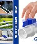 Three Quarter Inch PVC Ball Valve With Slip Connection SCH40 Easy Turn Blue T Handle Shut Off Socket for various water applications