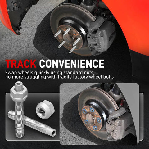 Rock Solid 90mm Wheel Stud Conversion Kit Forged From Heavy Duty Crmo Steel With M12 Threads To Fit Your E-Series Rides Perfectly And Handle Thick Washers Up To 20mm Without Breaking A Sweat On The Road, installed on brake hub