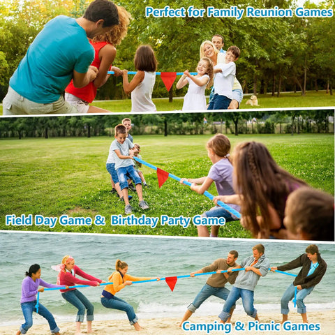 Tug Of War Rope For Kids And Adults Outdoor Party Game For Family Reunions Field Days Picnics Backyard Carnivals Camping And Team Building With Durable Soft Grip Rope