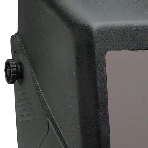 Close-up of Auto Darkening Welding Helmet with Durable Protective Face Shield, Fixed Shade 10, in black, HSL-100 Shell