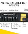 Ratchet Rocket Lite DX Bike Multitool with 16 functions in nylon bag, showing reversible ratchet and magnetic bit holder.