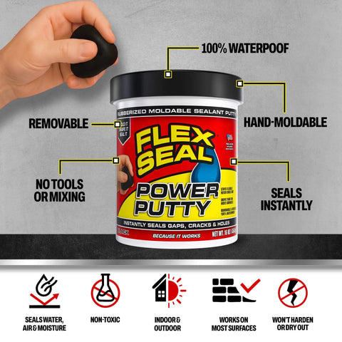 Beast Mode Moldable Rubberized Sealant Putty, Knockout Waterproof Gap Filler And Crack Sealer For Plumbing Pipes Marine Auto Rv, Dead Simple Underwater Bonding Repair Compound White 16 Oz Tube in hand for repair.
