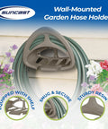 Two Pack Hangout Hose Holder With Built In Shelf For Outdoor Wall Mount Storage Durable Resin Hose Reel Designed For 150 Foot Hoses Taupe