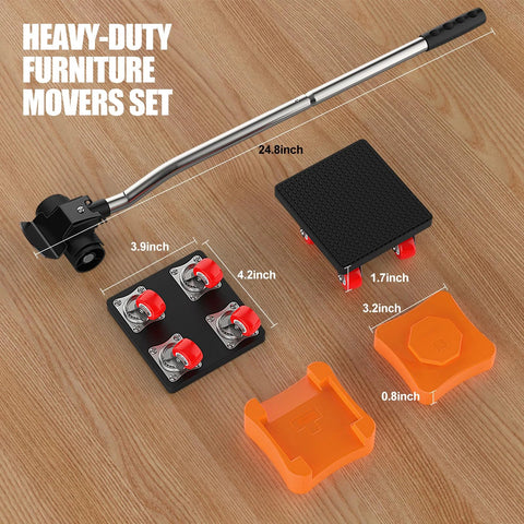 Heavy Duty Furniture Movers Dolly With Anti Slip Deck And 360 Degree Swivel Wheels For Safe Effortless Moving Of Appliances Sofas Mattresses And Other Heavy Objects Up To 1100 Lbs Includes Durable Furniture Lifter And Sliding Sliders Kit