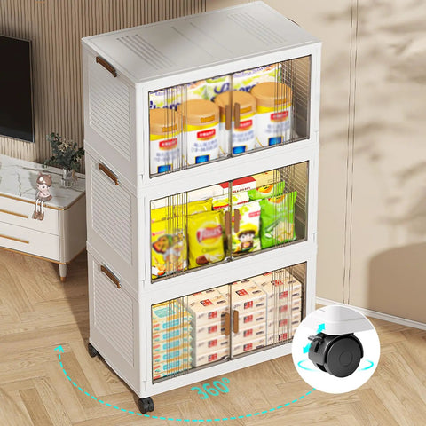 Heavy Duty Stackable Storage Bins With Smooth Roller Casters And Secure Snap Lids Translucent Plastic Organizer Cubes For Home Office Decluttering And Kid Safe Rounded Corners That Keep Your Space No Fuss And Nifty