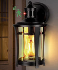 Outdoor Wall Light With Motion Sensor Black Exterior Sconce 3 Modes Dusk To Dawn Anti Rust Waterproof Front Porch Fixture