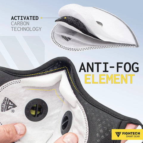 Dust Face Mask With Extra Activated Carbon Filters And Air Valves showing layered filters and anti-fog design