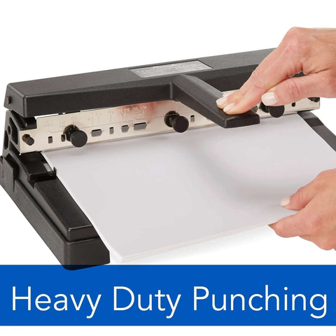 Rugged Heavy Duty 3 Hole Punch for 40 Sheet Capacity Adjustable 2 to 4 Hole Paper Puncher with T Handle Durable Office Desk Tool Black