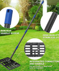 Lawn Leveling Rake For A Smooth Even Yard Stainless Steel Leveler With 18x10 Ground Plate And 72 Inch Adjustable Handle in use