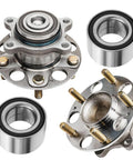 4 Piece Wheel Bearing Hub Kit For Honda Civic 2006 2011 Includes 2 Front Wheel Bearings And 2 Rear Wheel Hubs Assembly Fits 2009 2010 2011 Hybrid EX LX Models Encoded ABS 5 Bolt Replacement