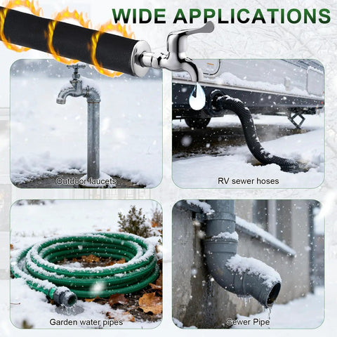 Outdoor Water Pipe Heating Blanket With 9.8 Foot Cord No-Fuss Freeze Prevention Heat Tape For Pipes And RV Hoses with wide applications