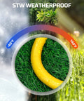 Close-up view of Heavy Duty 24 Inch 12 Gauge Indoor Tri Tap Extension Cord Pack Of 3 with yellow weatherproof housing.