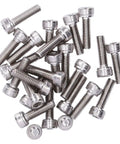 Solid Pack Of Galvanized Steel Hex Socket Head Cap Screws, 100 Assorted M4 Machine Bolts, Pro Level Wrench Ready Fasteners For Gritty Job Sites And Equipment Fixup, 8 To 20 Mm Lengths showing assorted screws.