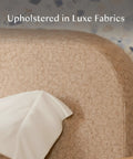 Upholstered Twin Or Full Bed Guard Rail In Chai Shearling, Water Repellent and Stain Resistant, GREENGUARD Gold Certified